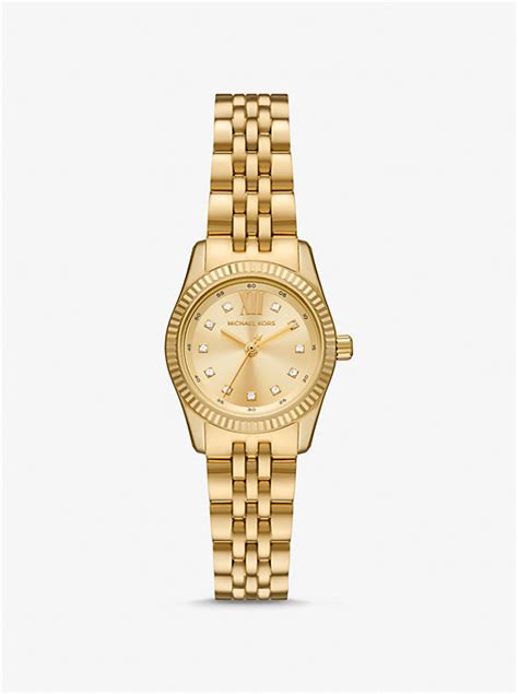 mk mini lexington watch|lexington pavé gold tone watch.